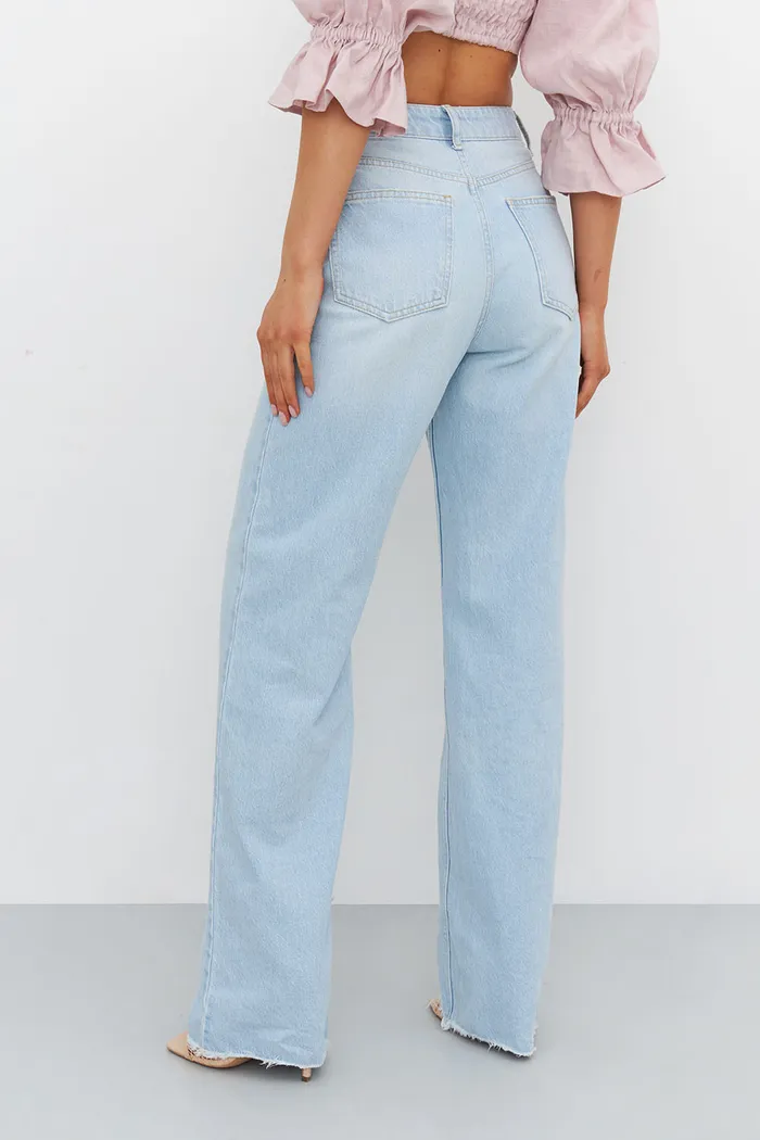 Джинсы Wide Leg голубого цвета