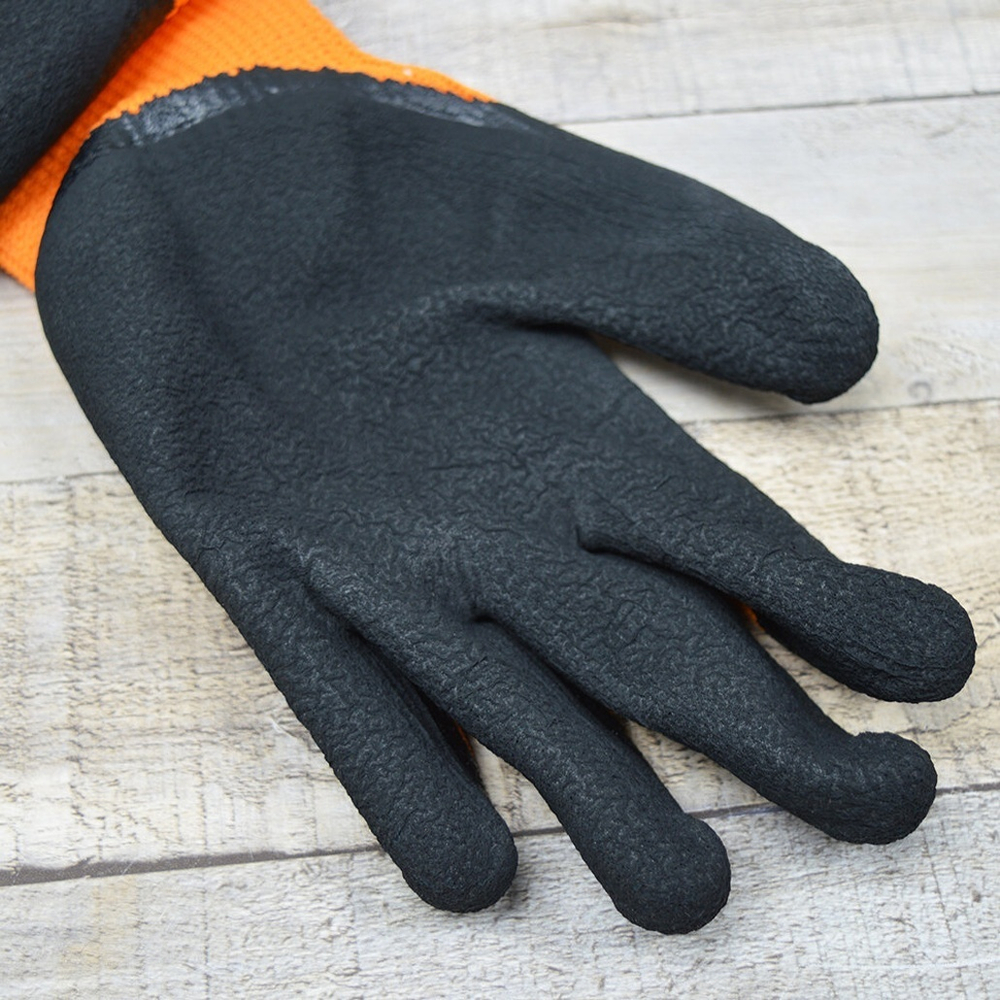 Перчатки утеплённые акриловые, вспененное латексное покрытие, 10XL, Fiberon