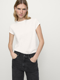 Massimo Dutti Джинсы прямого кроя с высокой посадкой, черный