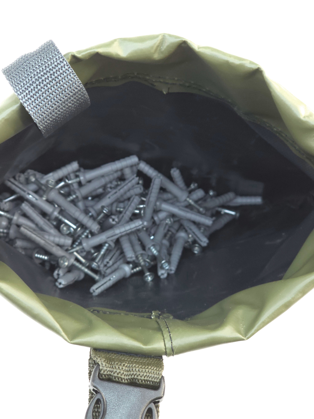 Сумка поясная самозакрывающаяся для крепежа