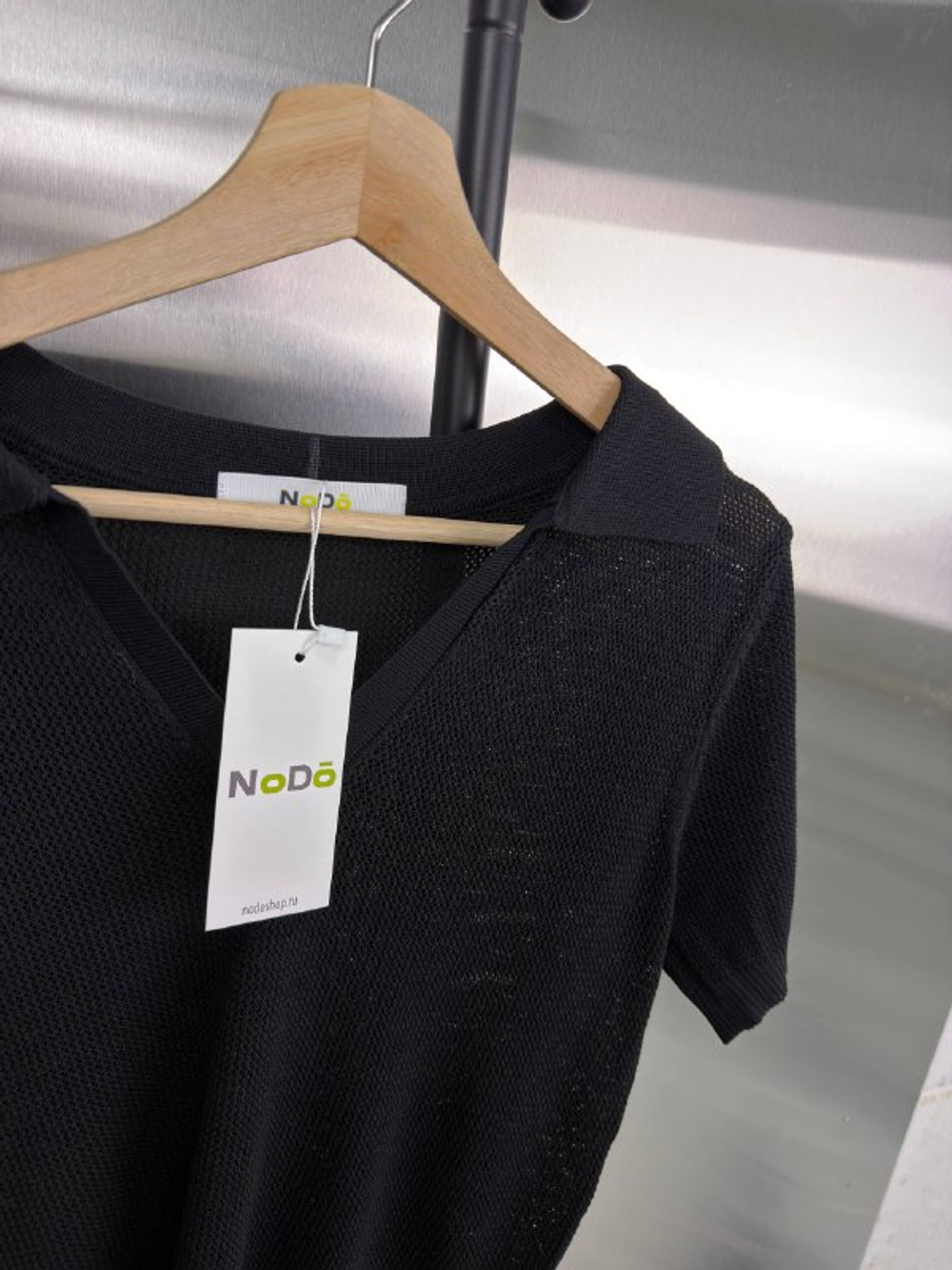 Футболка-поло женская артикул 9610 цвет "чёрный"