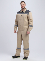 Костюм Лигор-2 СОП (тк.Смесовая,210) п/к, бежевый/т.серый