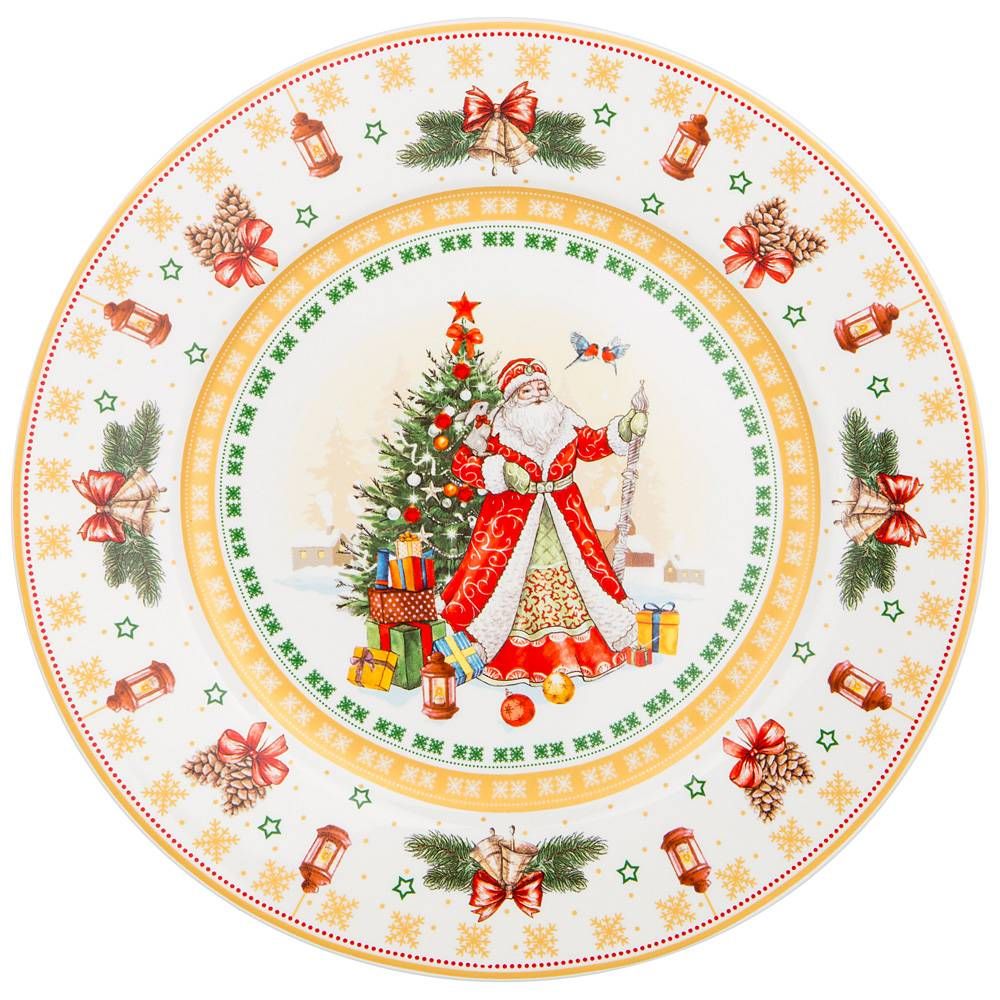 ТАРЕЛКА ЗАКУСОЧНАЯ LEFARD "ДЕД МОРОЗ" 20,5СМ (КОР=18ШТ.)