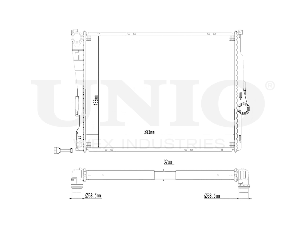 Радиатор охлаждения двигателя UNIO RAD-10097