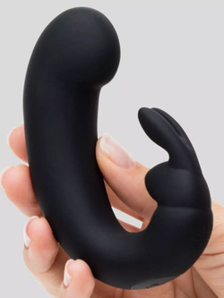 Черный мини-вибратор кролик Sensation Rechargeable G-Spot Rabbit Vibrator - 11,4 см.