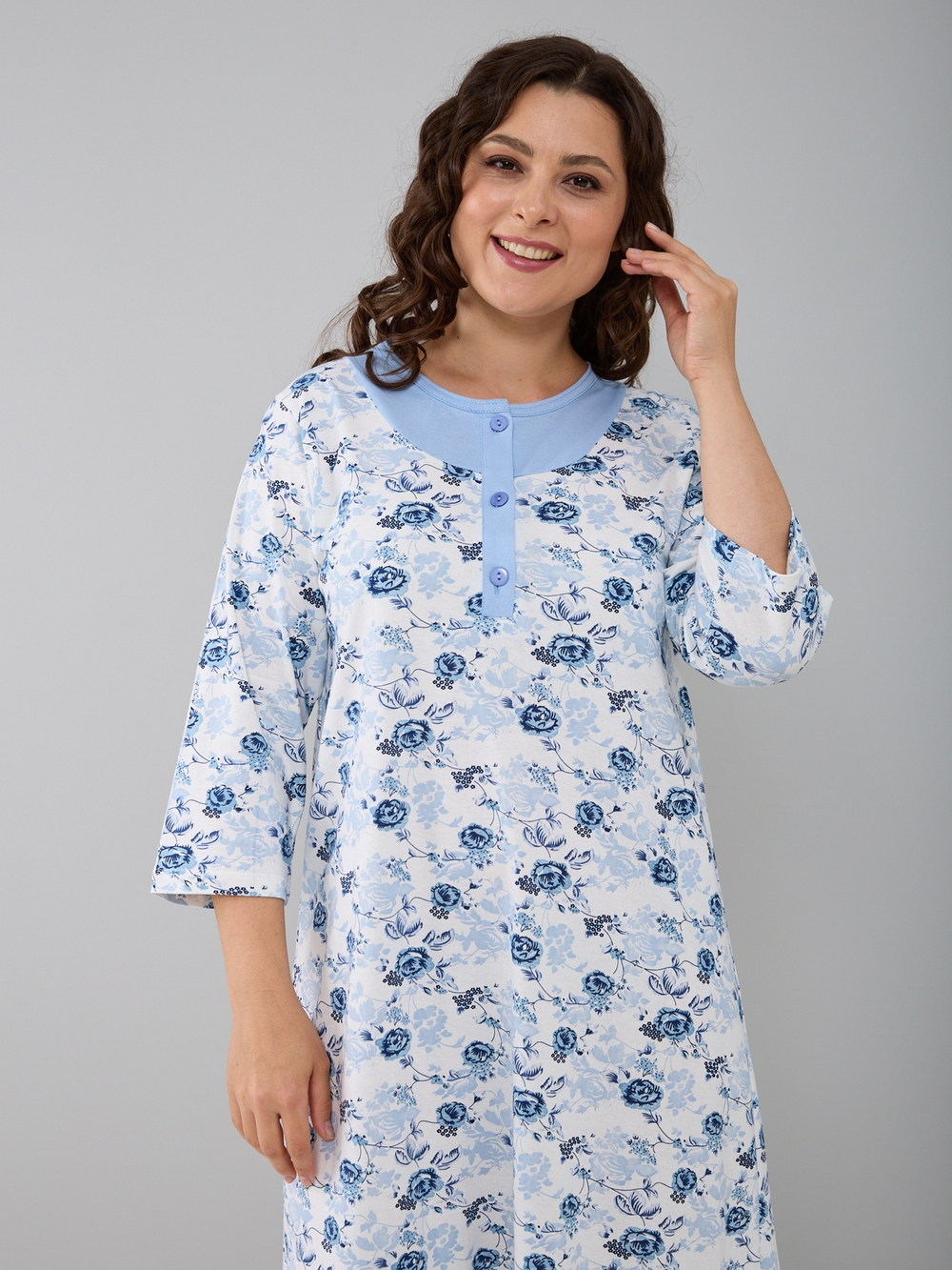 Ночная сорочка С-008/белоголубой-розы