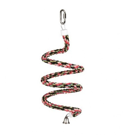 Flamingo Игрушка трос-спираль с колокольчиком, для птиц, ф15 мм/150 см