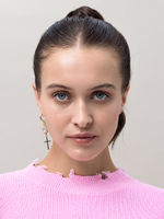 Моносерьга "Cross" Soul с белым цирконием Gold