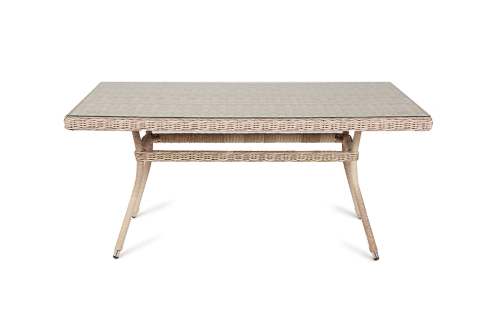 "Латте" плетеный стол из искусственного ротанга 160х90см, цвет бежевый