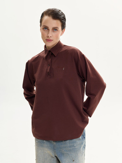 Поло DEW LONG, коричневый