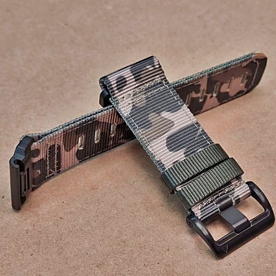 Ремешок тактический Tactix 26 мм. для Garmin Fenix 7x / 6x / 5x / 3, Enduro 2 / Tactix 7, Tactix Delta нейлоновый быстросъемный на застежке (Камуфляж болото)