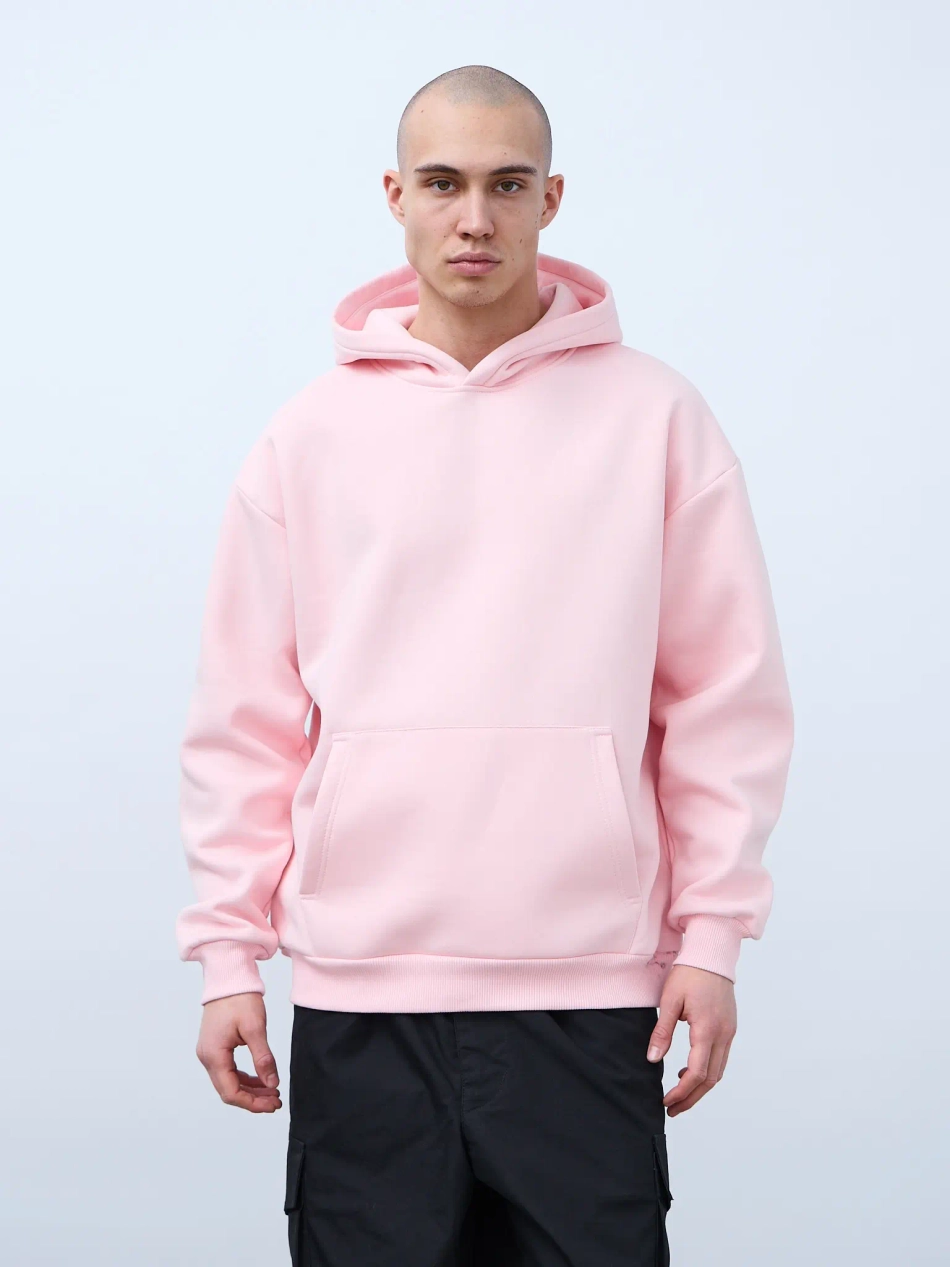 Худи оверсайз с начесом (розовый)