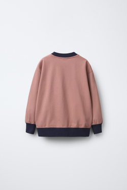 ZARA КОМБИНИРОВАННЫЙ ЛОНГСЛИВ, РОЗОВЫЙ