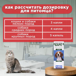 Капли ушные от чесотки АВЗ БАРС для кошек и собак, 20 мл