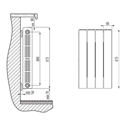 Радиатор биметаллический Rifar SUPReMO 800 4 секции (1176 Вт)