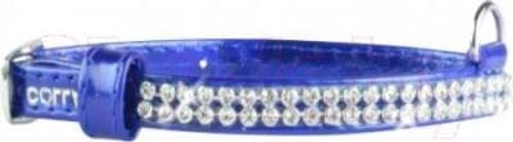 Ошейник "Collar brilliance" с украшением "полотно стразы" синий ширина 10мм, длина 18-21см