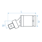 KING TONY (6797P) Кардан ударный 3/4", с шариковым фиксатором