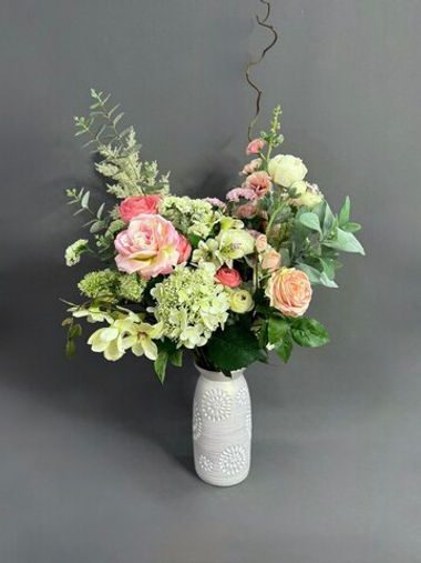 Ваза керамическая белая "Флора" (h 26 см)