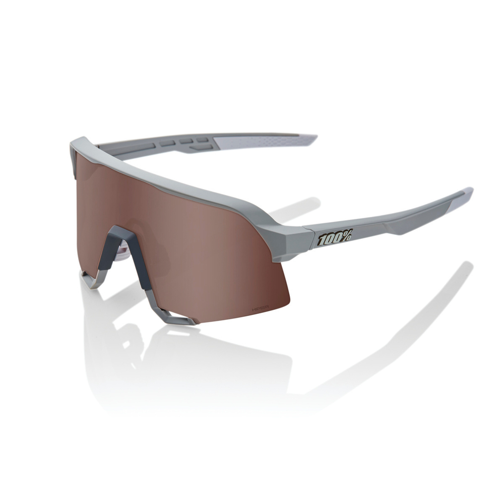 Спортивные очки с диоптриями 100% S3 / Soft Tact Stone Grey / HiPER Crimson Silver Mirror Lens