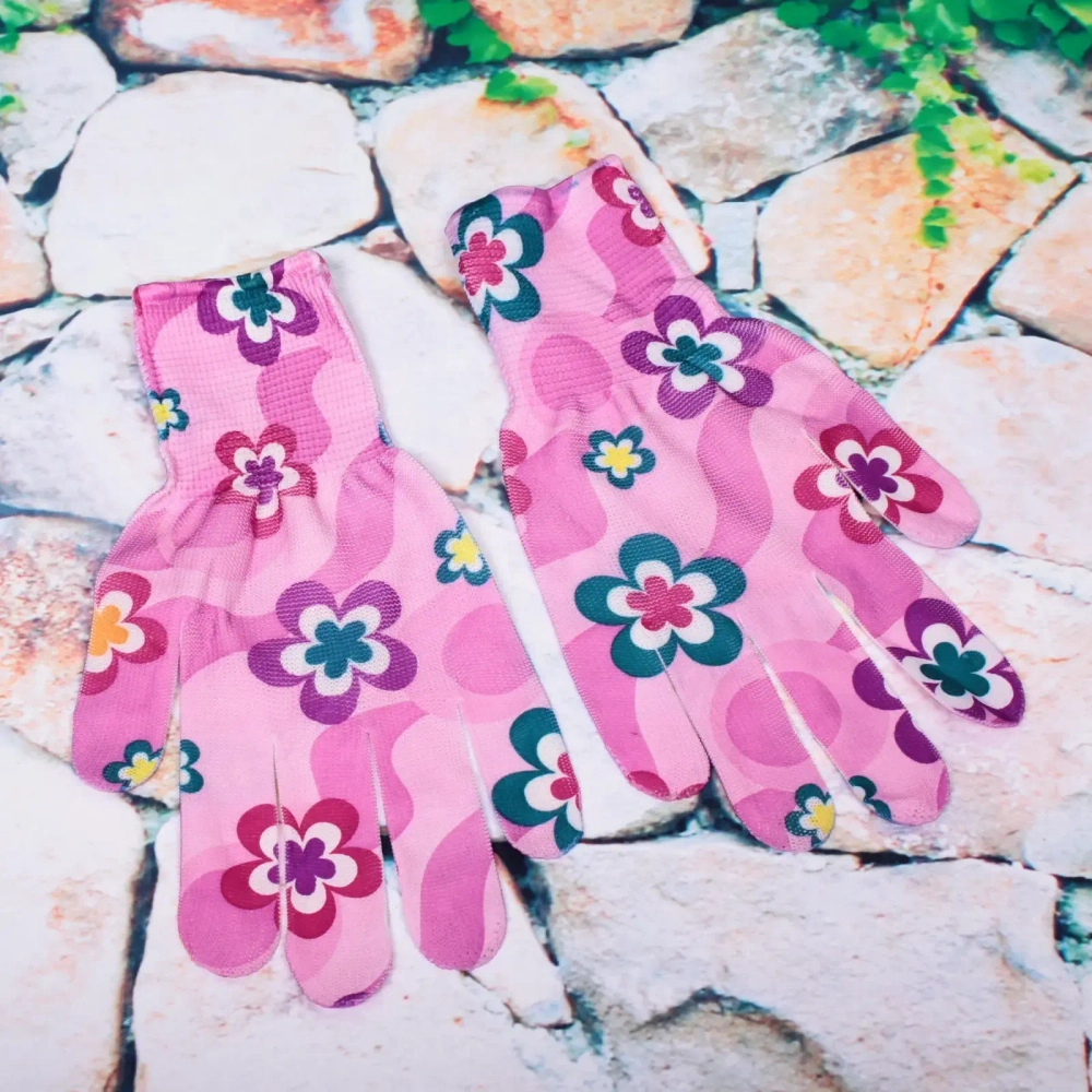 Перчатки нейлоновые «Лайт-Цветение» 8 р-р б/блистера