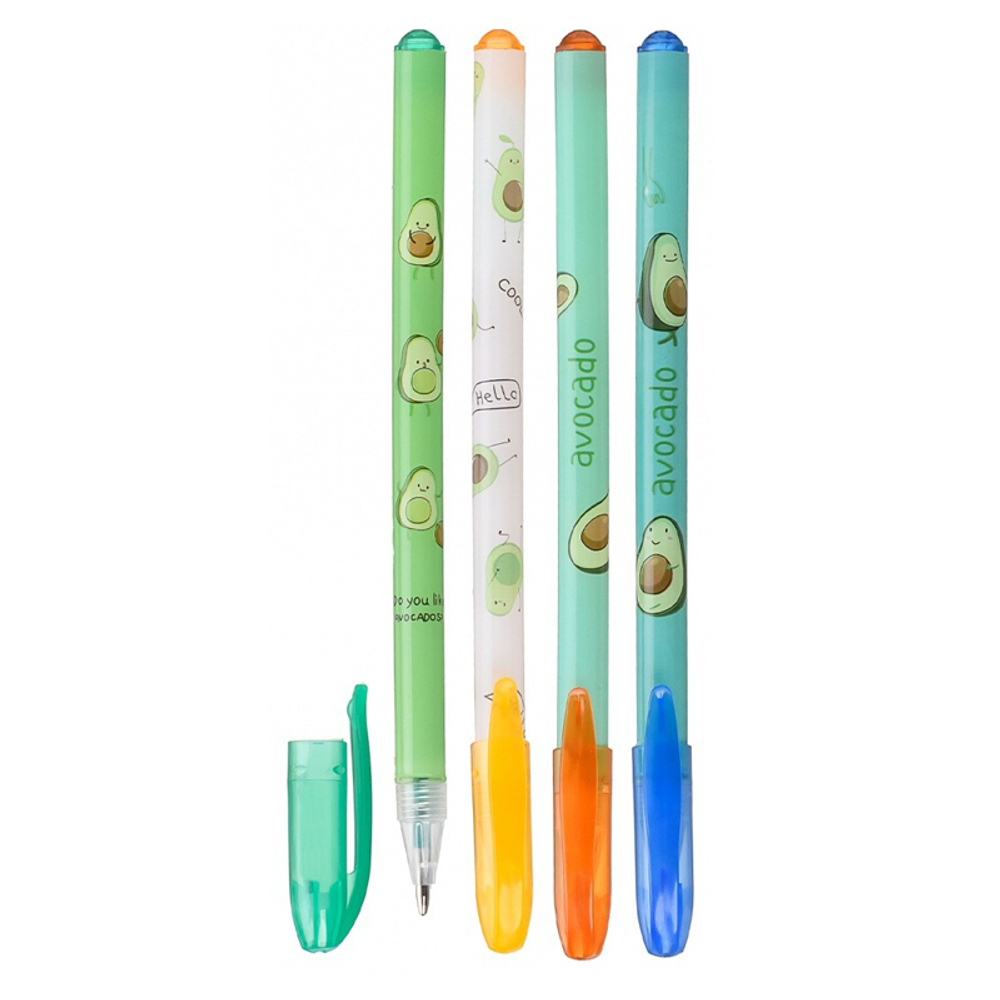 Ручка гелевая, Basir, цветные чернила, серия "Авокадо", ароматизированная с блёстками, 10 шт