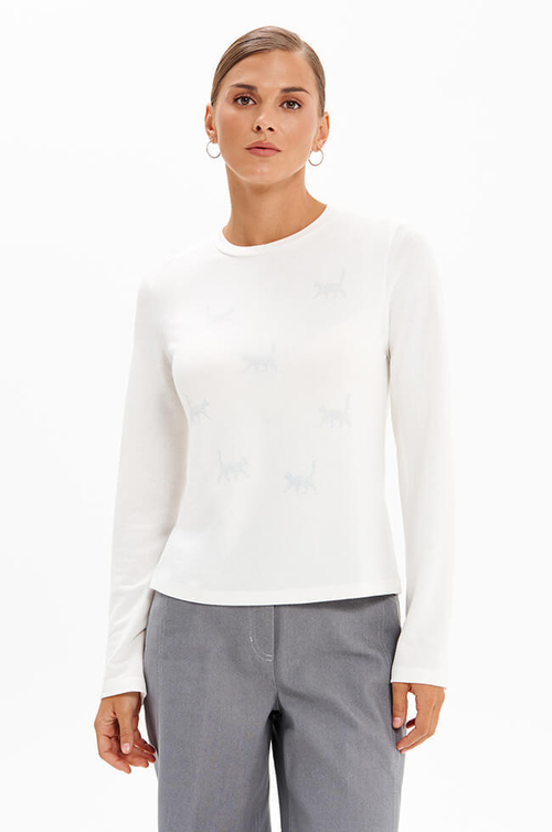 23390 Лонгслив женский (молочный)
