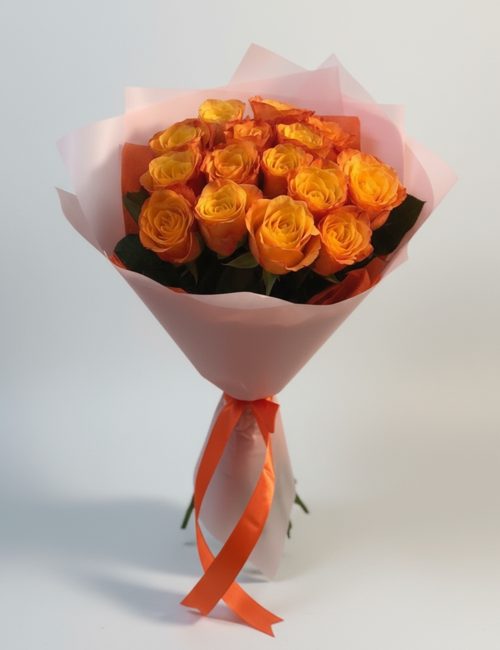Букет из 15 оранжевых роз