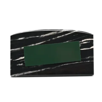 Автомобильная икона из обсидиана 105*50мм "Богородица Иисус Николай" арка