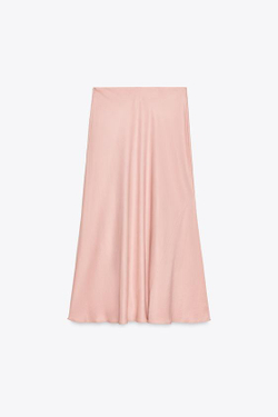 ZARA ДЛИННАЯ ЮБКА — ZW COLLECTION, РОЗОВЫЙ