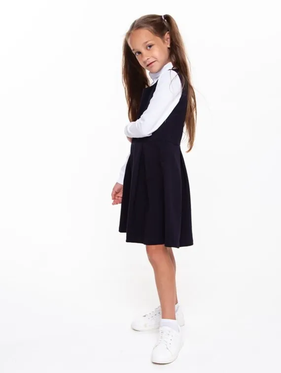 Сарафан для девочки, цвет синий, рост 122 см