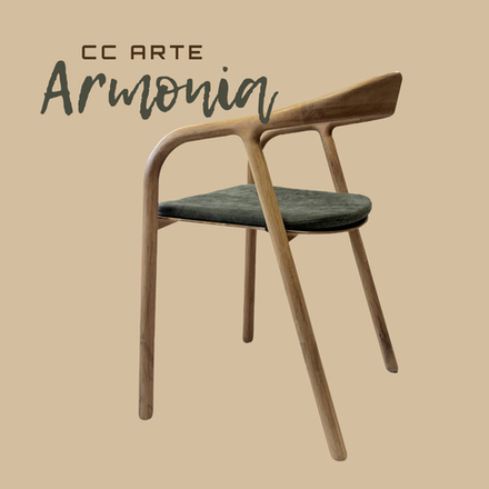 Стул из массива дуба дизайнерский Armonia С мягким элементом (ткань, иск.кожа)