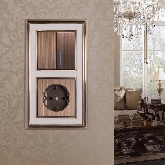 Набор клавиш для выключателя двухклавишного Werkel с подсветкой бронзовый W1129112 4690389161674