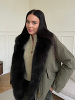 Парка Extra Lux с натуральным мехом хаки