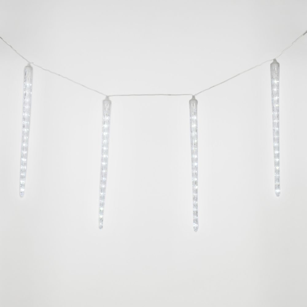 ULD-E3005-300-DTK WHITE IP44 ICICLE Занавес светодиодный фигурный Сосульки. соединяемый. 2.7х0.42м. 10 подвесов. Белый свет. Провод прозрачный. TM Uniel.