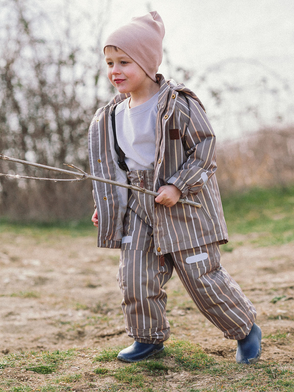 Брюки утеплённые Mjölk Cocoa Stripes, утеплитель 120гр/м2