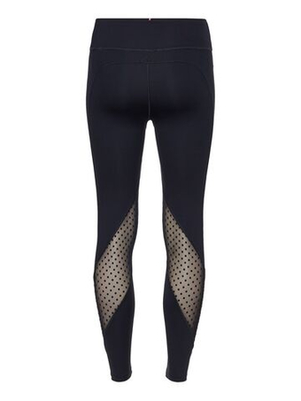 Leginsy Tommy Hilfiger HW Flock Mesh Mix Legging - Бирюзовый