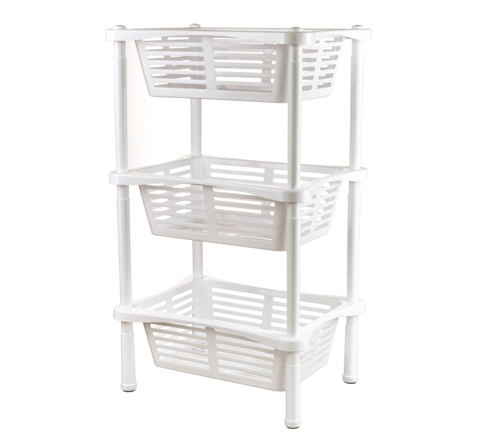 Этажерка с корзинками Krita 3-х секционная LM, слоновая кость