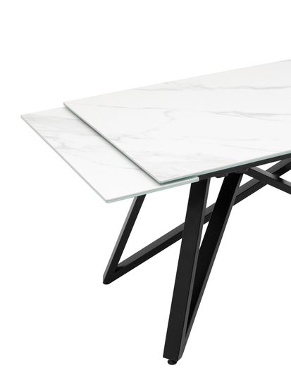 Стол обеденный Канкун раскладной 140-180*90 керамика белый