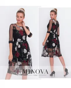 Платье 2102-черный Minova