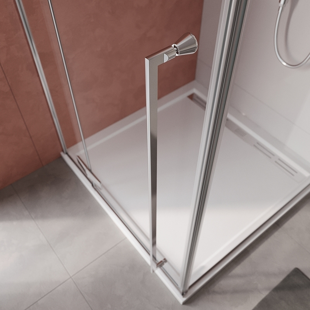 Душевой уголок Cezares Liner 90x90 L LINER-A-1-90-C-Cr-L профиль Хром стекло прозрачное