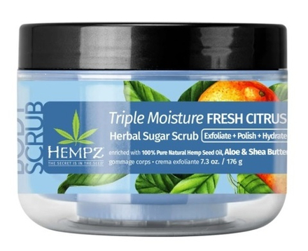 HEMPZ Скраб сахарный для тела Тройное Увлажнение 176г /Hempz Triple Moisture Fresh Citrus Herbal Sugar Scrub