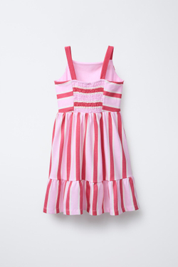 ZARA ПЛАТЬЕ В ПОЛОСКУ, РОЗОВЫЙ