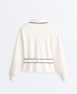 Oysho Куртка с контрастным Piping из мягкого модала, экрю