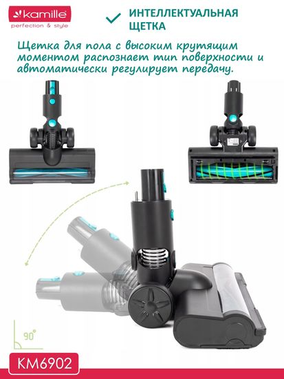 Пылесос беспроводной вертикальный 2 в 1 Kamille KM 6902