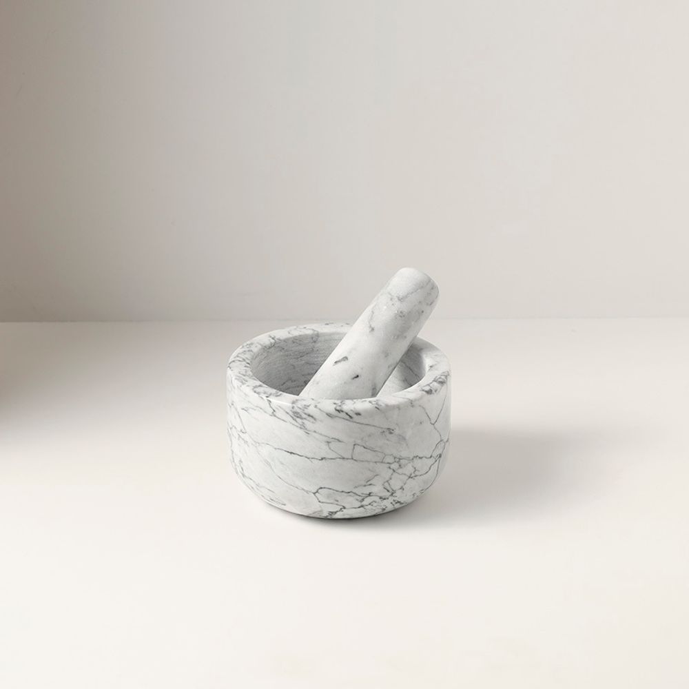 Ступка Marm, 12,7х7,6 см, белый мрамор