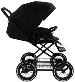 Детская коляска Roan Bass Next Classic Кожа d12 3 в 1 с автокреслом Elo Lux EduSky Black RCL300/1 Black