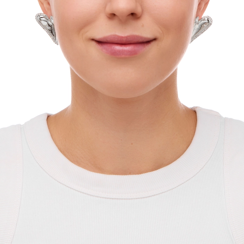 Серьги Ослепляющее Блеском Сердце – Серебро