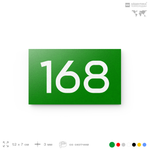 Номер на дверь 168, табличка на дверь для офиса, квартиры, кабинета, аудитории, склада, зеленая 120х70 мм, Айдентика Технолоджи