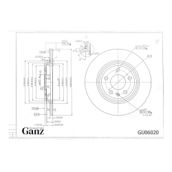 Диск тормозной GANZ задний с покрытием AUDI A4 / A5 / A6 / A7 / Q5 Арт.: GIJ06020