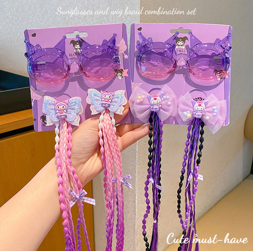 Набор детские очки+заколки "Kuromi"